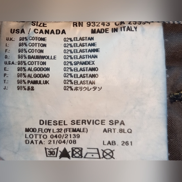 Diesel Floy Women's Slim Fit Jeans Size 29X32 Dark Blue Tapered Mid-Rise Denim - Picture 8 of 16